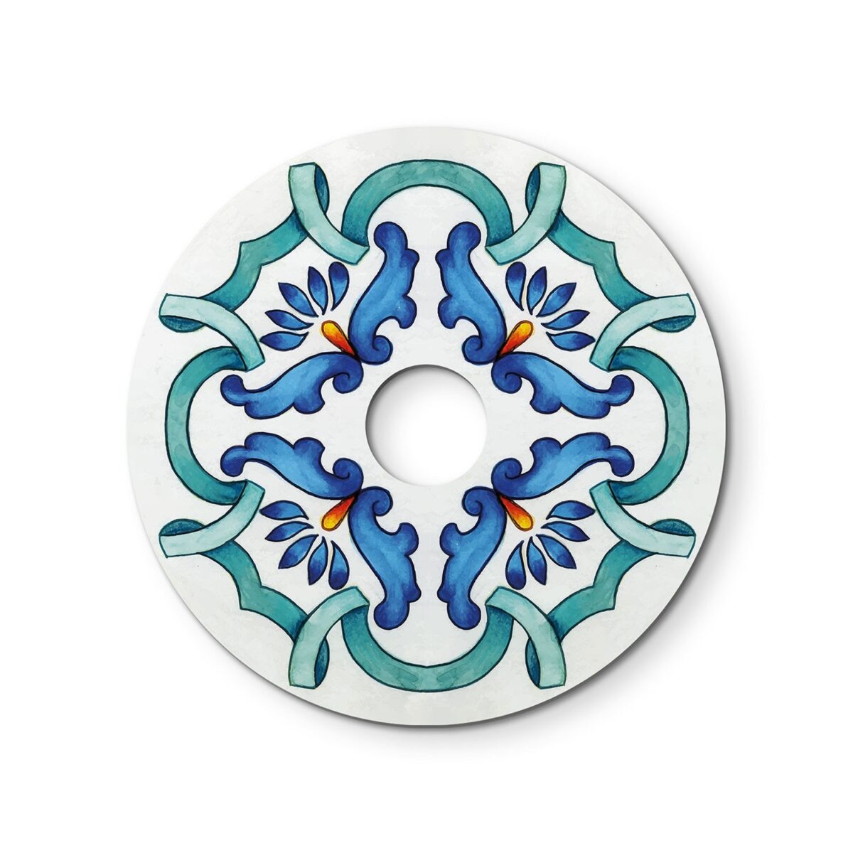 Majolica Blue – Ø240 Flat Lampeskjerm Inne/Ute