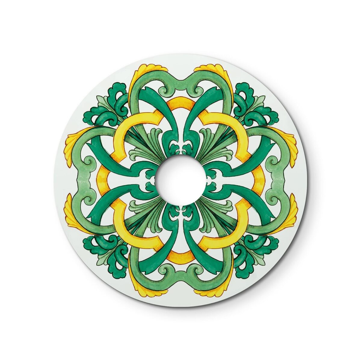 Majolica Yellow/Green – Ø240 Flat Lampeskjerm Inne/Ute