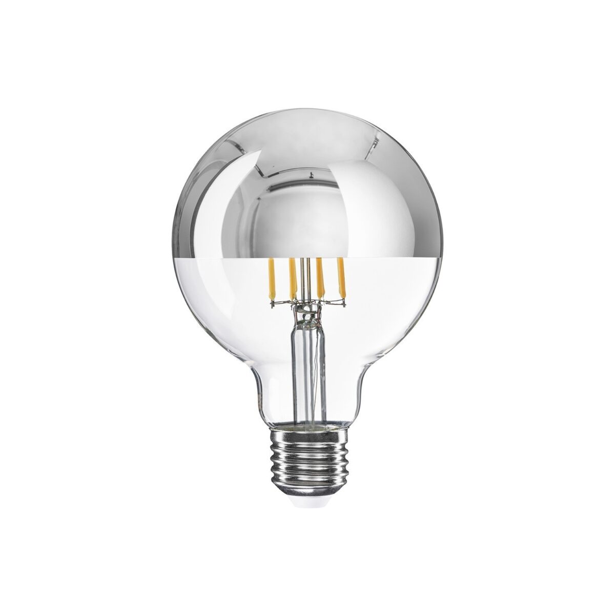 Sølv – Toppforspeilet Globe Lyspære G95, LED, Dim, 7W, 2700K