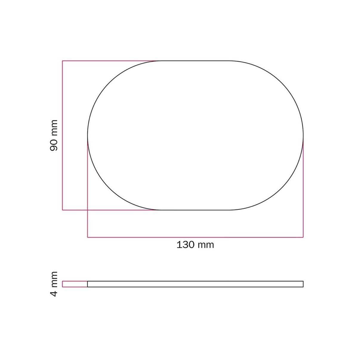 Metallbase MAG-I  / Oval Bordlampe base - Bilde 3