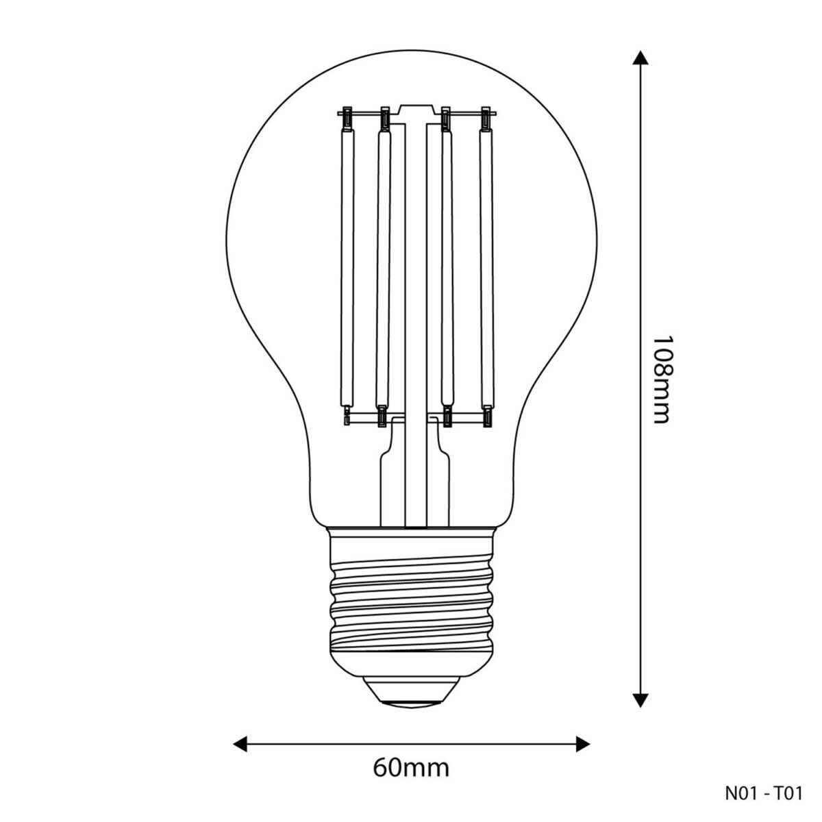 E27 Klar, A60, Dim, 7W 806Lm E27 2700K - Bilde 3