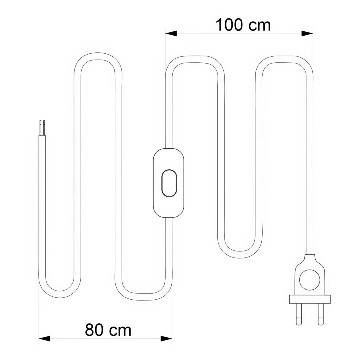 Ledningsett 1.8m – 2P Sand grå lampettledning – ferdig koblet - Bilde 3